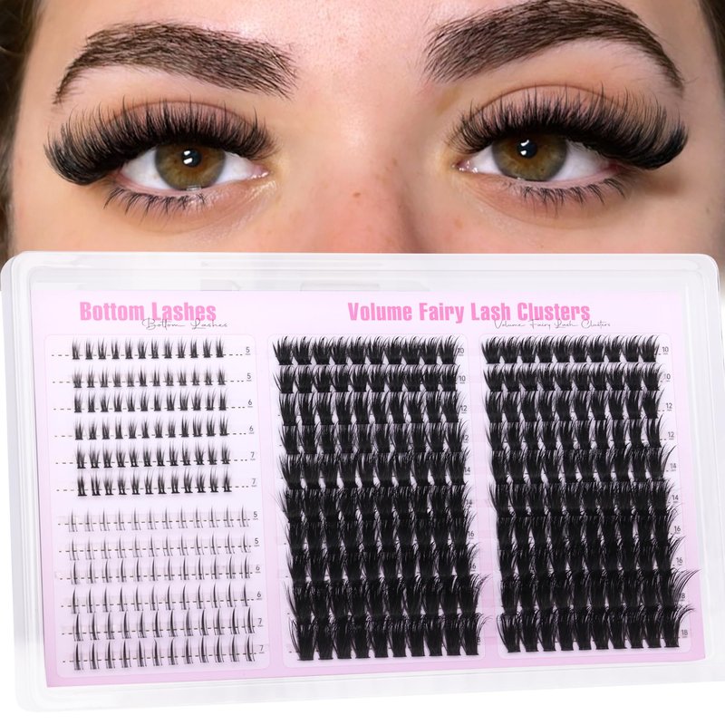 Lash Clusters with Bottom Lashes Fluffy Eyelash Clusters Fairy Individual Lashes 100D Wispy Cluster Eyelash Extensions D Curl Cluster Lashes Spiky Lash Extensions by Boahankuke