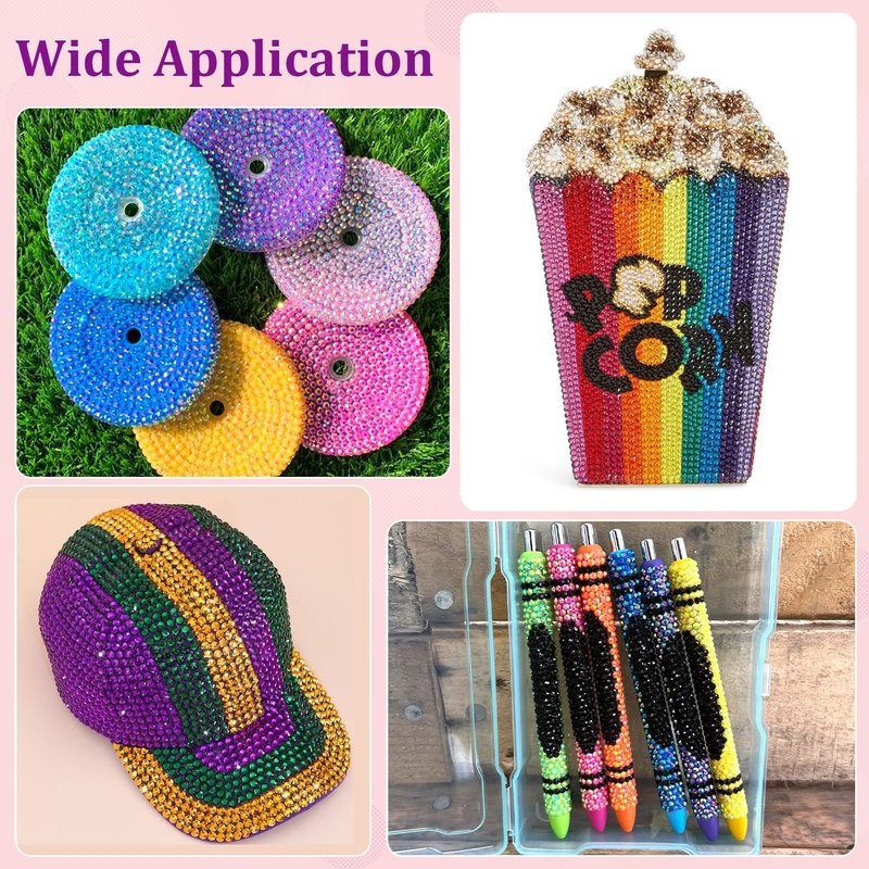 Skiennix 20000 Pcs Resin Rhinestones - Multicolor Flatback Gems with B7000 Glue for DIY Crafts