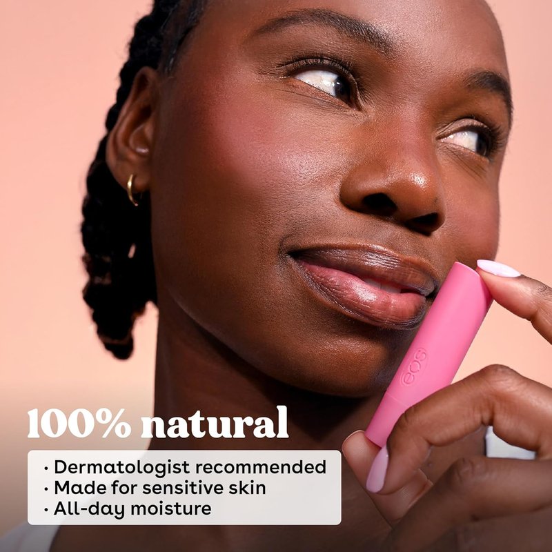 EOS Natural Lip Balm - Raspberry Kiwi Splash & Passionfruit Agave | All-Day Moisture, 0.14 oz, 2-Pack