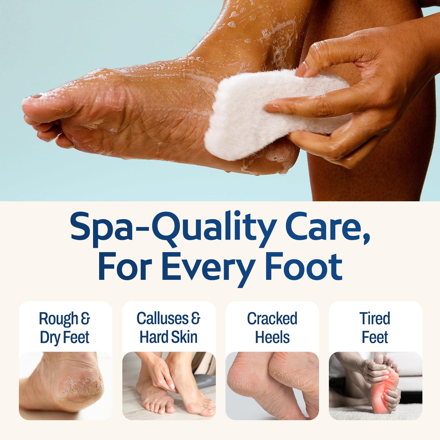 HartFelt Foot Exfoliating Sponge | Chemical-Free Foot Scrubbers for Smooth & Soft Feet | Gentle Sponge Pad for Callus Removal, Dead Skin & Cleansing | Made in USA - 1 Count