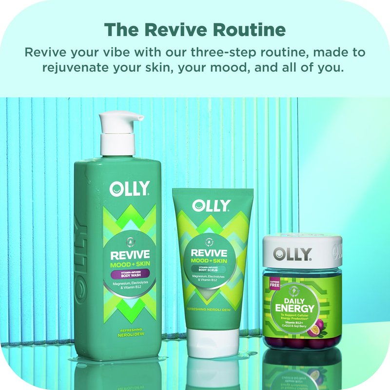 OLLY Body Wash & Body Scrub Mini pack 4 Count Hydrate & Repair Skin Barrier 3 oz