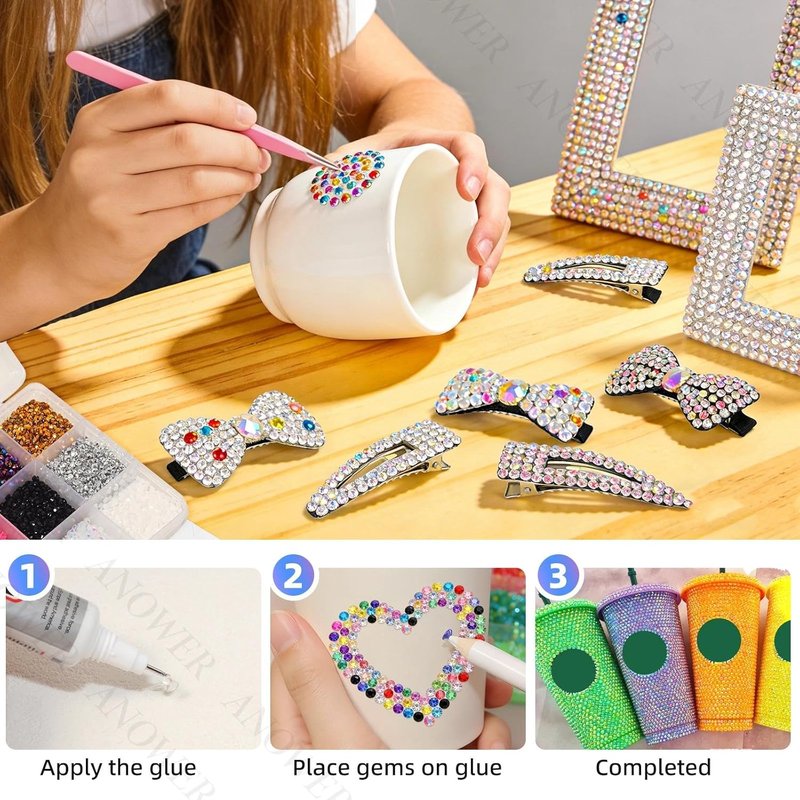 Jelly Flatback Rhinestones Bedazzling Kit - 18,000 Pcs 3mm Resin Gems for Crafting, Nails, Makeup & DIY Projects