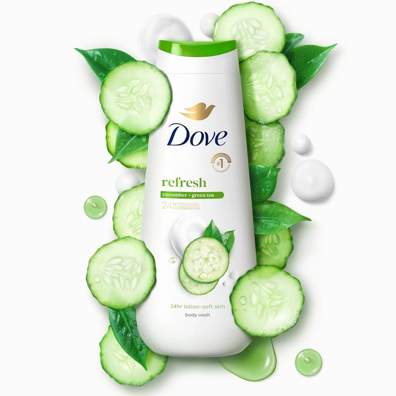 Dove Body Wash - Refreshing Cucumber & Green Tea Cleanser | 24-Hour Moisturizing, 20 oz