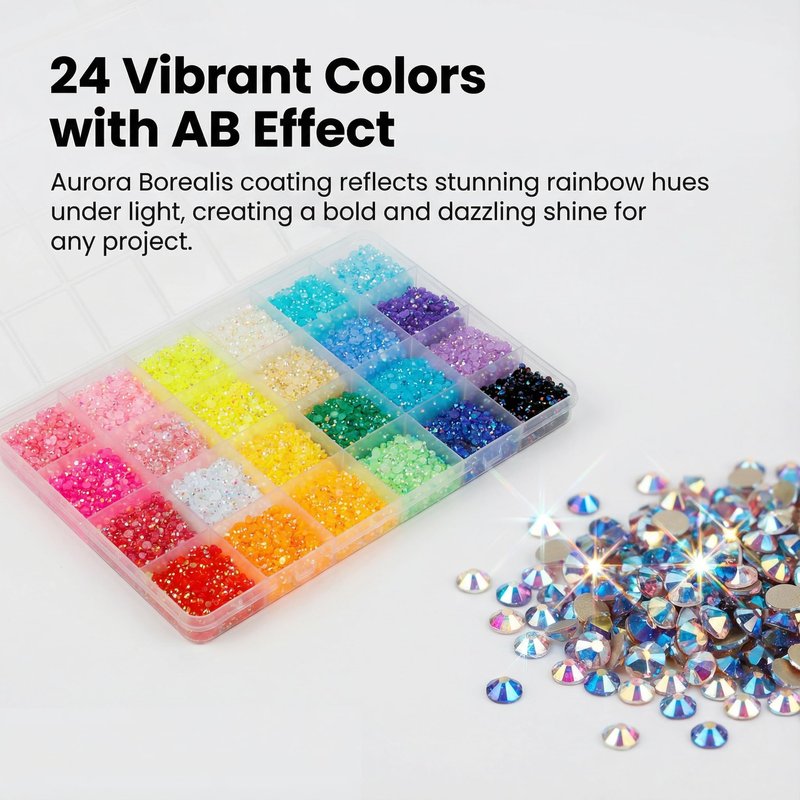 8000Pcs 4mm Rhinestones for Bedazzling, Bedazzler Kit with Rhinestones and Tools, Flatback Resin Jelly AB Colorful Rainbow Crystals Gems Set with Glue for Nail Art Crafting Clothes Crafts