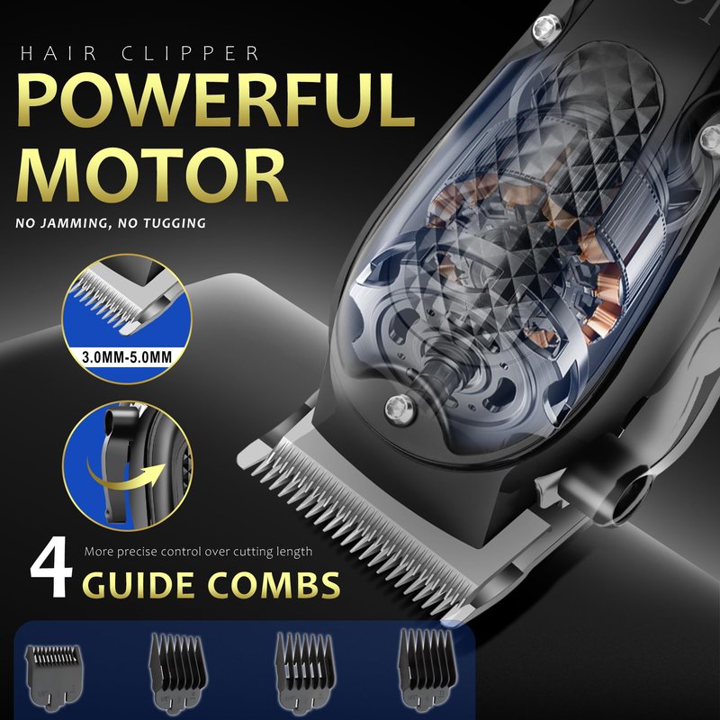 LQT Hair Clippers for Men, Professional Clippers and Trimmers Set, Cordless Clippers for Hair Cutting,Nose and Ear Trimmer,Barber Clippers, Rechargeable Electric Shaver, Gifts for Men