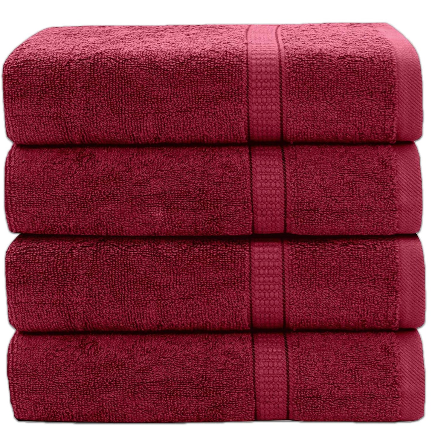 GOLD TEXTILES Premium Hand Towels for Bathroom -100% Ring Spun Cotton (Red Wine,4 Pack, 16x30 Inches) Luxury Soft Absorbent & Quick Dry, Bathroom Hand Towel Perfect for Hotel, Salon, Gym & Spa