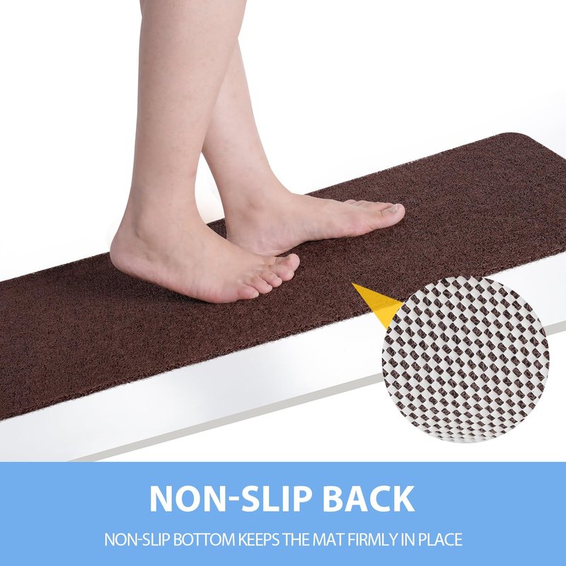 Hargiis Non-Slip Bathtub Mat, Anti Slip Shower Mat, Fast Drying Bathtub Mats, Foot Scrubber Mat, Anti Slip Mat for Tub, Floor, Bathroom, Kitchen, Home, Hotel (Brown 40"×28")