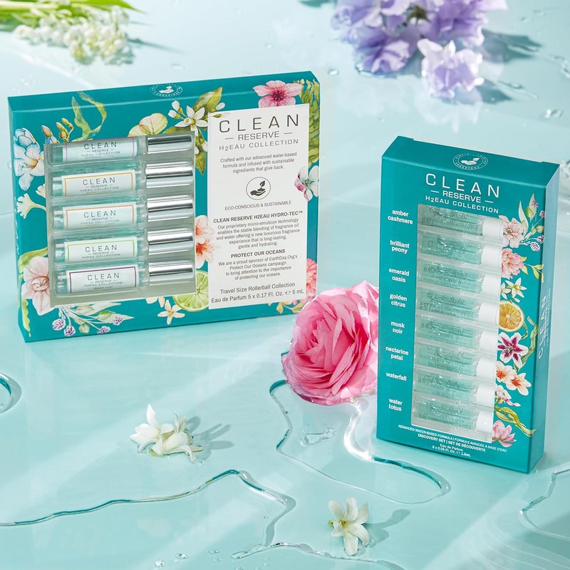 CLEAN H2EAU Fragrance Discovery Gift Set - Travel Mini Size Water-Based Perfumes | Cruelty-Free & Paraben-Free
