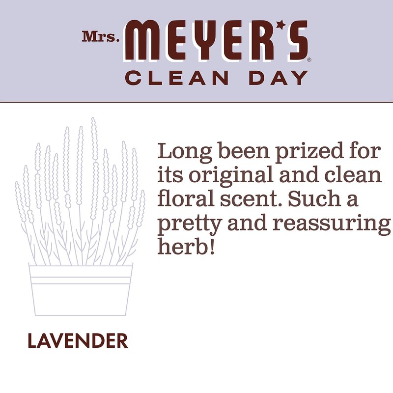 Mrs. MEYER'S Clean Day Liquid Hand Soap Refill, Lavender, 33 Fl Oz (Pack of 6)