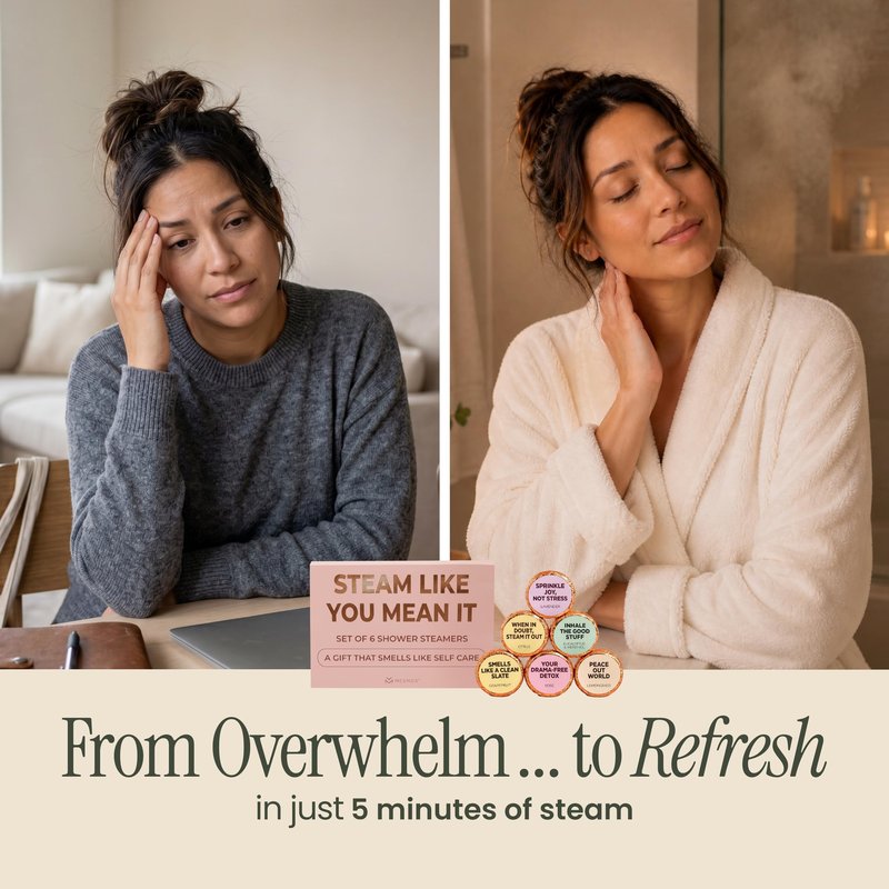 MESMOS Shower Steamers Aromatherapy 6 Pack Gift Set, Self Care Gifts for Women, Essential Oil Shower Bombs, Spa Stress Relief Birthday Kit. Lavender Eucalyptus Methol Rose Citrus Grapefruit Lemongrass