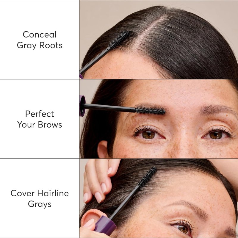 Madison Reed Gray Escape Hair & Brow Mascara - Quick-Dry, All-Day Coverage | Medium Brown - 15mL