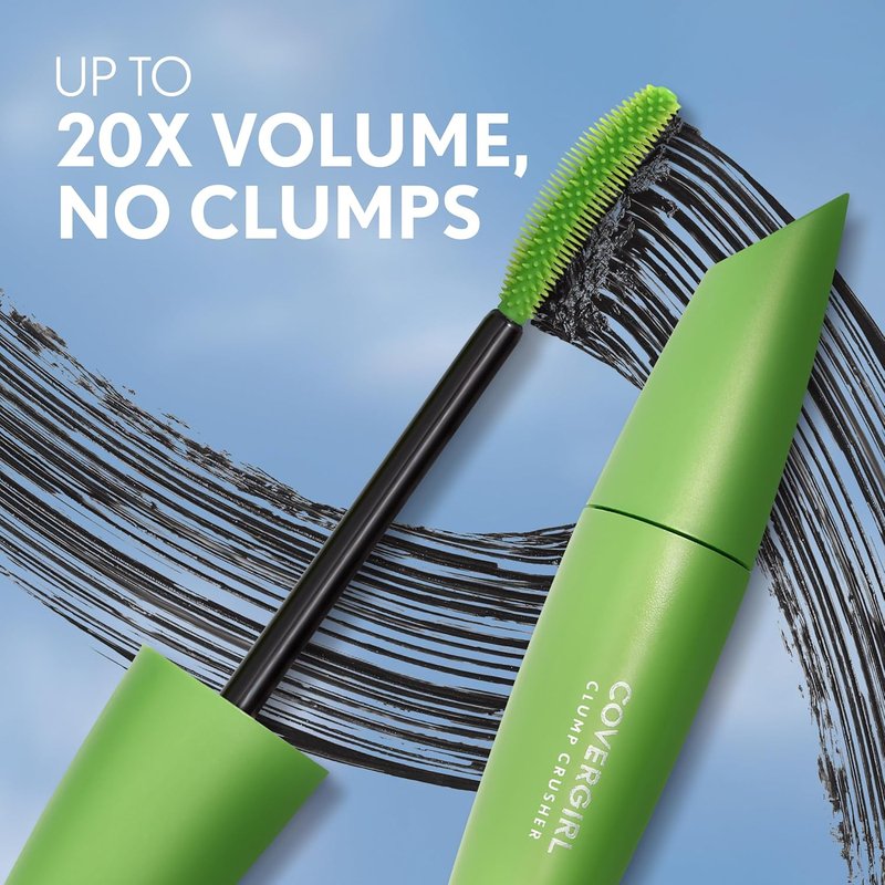 COVERGIRL Clump Crusher Mascara - 20X Volume, Double-Sided Brush, Long-Lasting | 800 Very Black