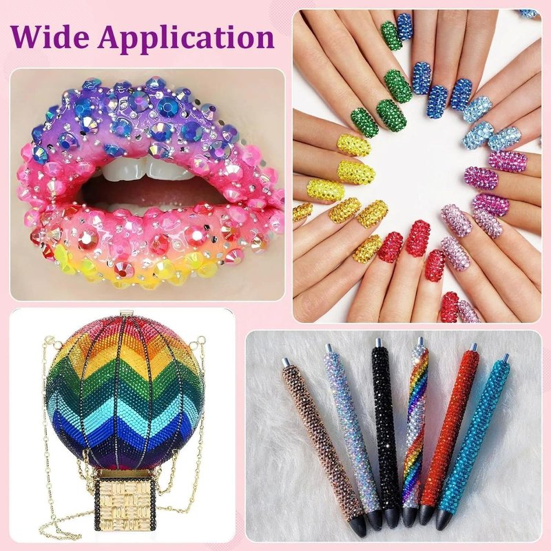 40 Colors Rhinestones for Bedazzling, Bedazzling Tools Kit with Rhinestones - 32000 Pcs 3mm Flatback Gems, Includes B7000 Glue & Full Accessories for DIY Crafts, Nail Art, Shoes and Diamond Art