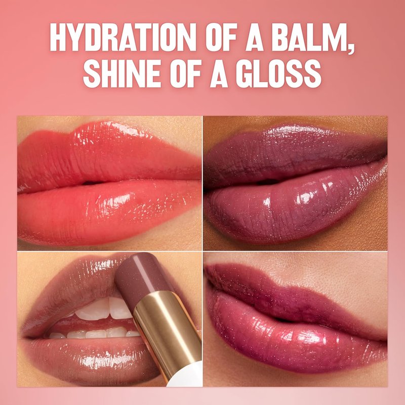 Revlon Super Lustrous Glass Shine Balm - Hydrating Tinted Lip Balm with Hyaluronic Acid | 004 Nude Illuminator, 0.11 oz