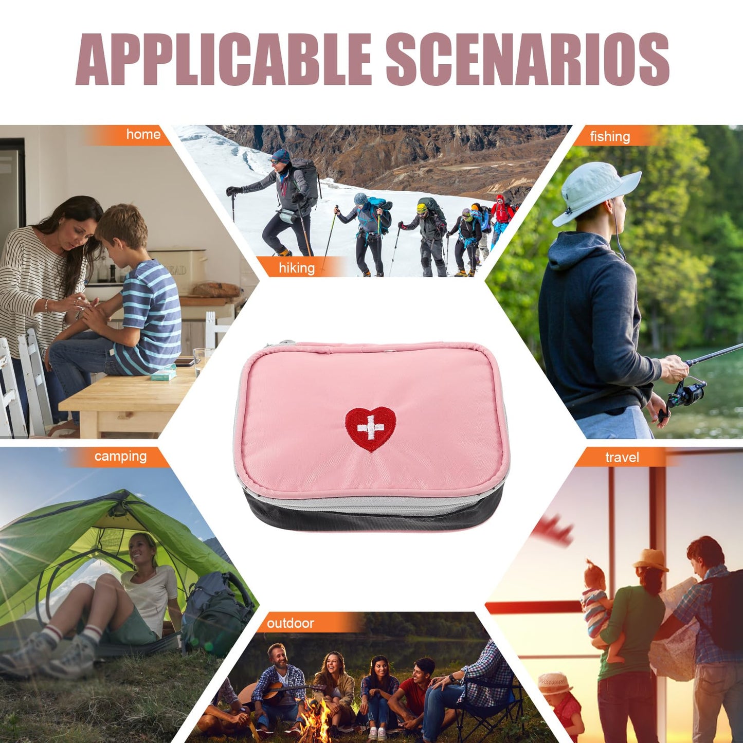 GLEAVI Mini First Aid Kit Case Small Travel Emergency Medical Bag Compact Organizer for Hiking Camping School Business Use