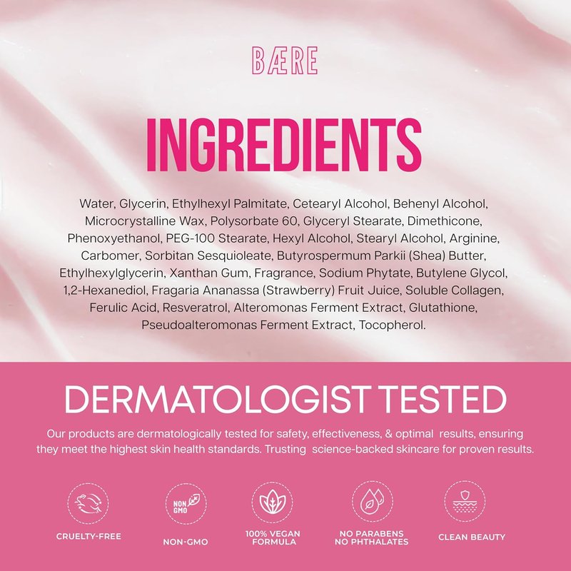 Skiennix Collagen Body Butter - Anti-Aging Strawberry Milk Formula for Soft, Dewy Skin - 7 Fl Oz
