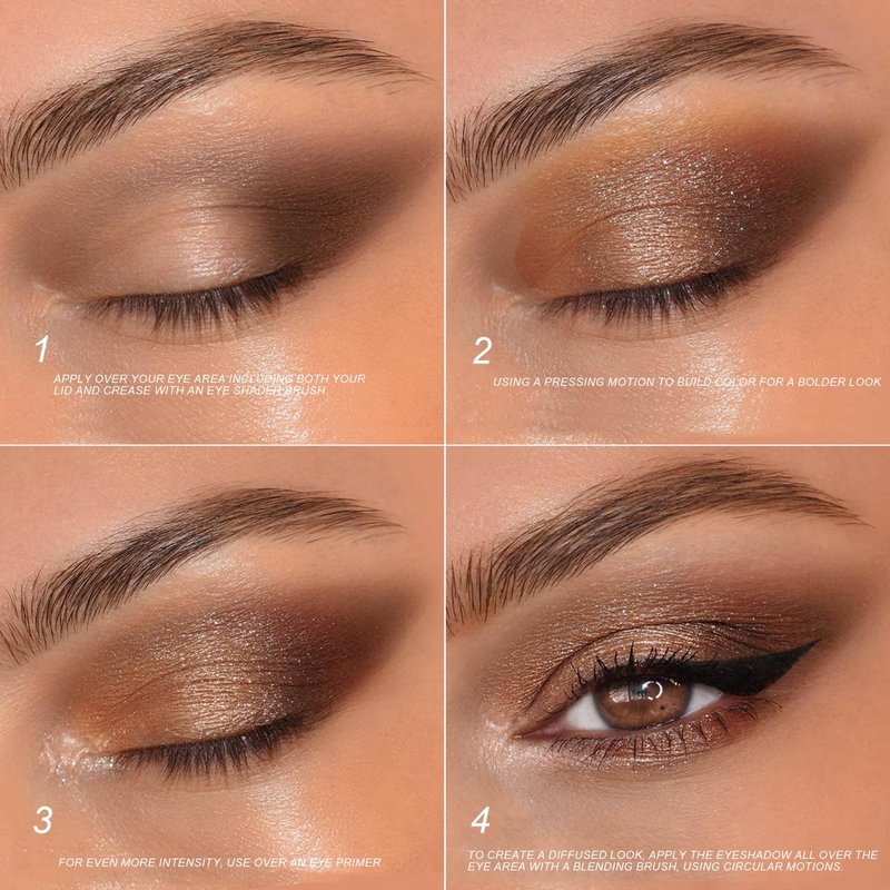 gcdat 9 Colors Eyeshadow Palette Natural Nude Matte Shimmer Glitter Eye Shadow Pallete, High Pigment, Blendable, Long-Lasting Natural to Glam Smokey Eye Looks