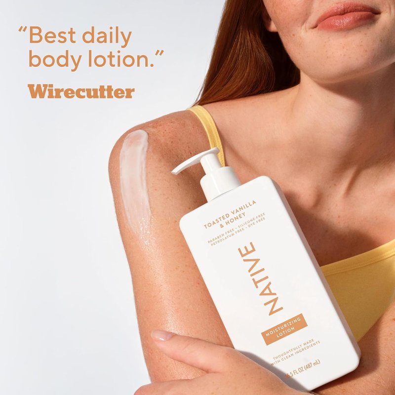 Native Body Lotion - Naturally Derived Plant-Based Moisturizers for All Skin Types | Toasted Vanilla & Honey, 16.5 fl oz