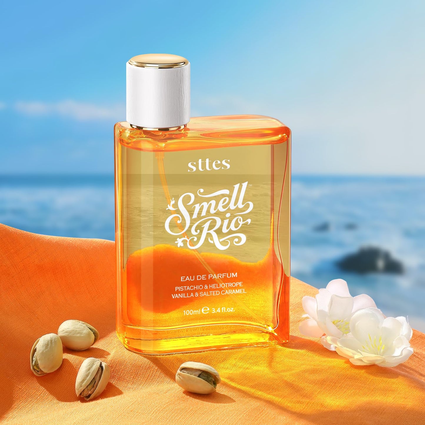 Sttes Perfume 02# Irresistible Sunshine for Women, 2 Pack, 2 x 100ml Eau de Parfum, Vanilla Salted Caramel Pistachio Gourmand Perfume, Warm Sweet Fragrance, Gift for Mom