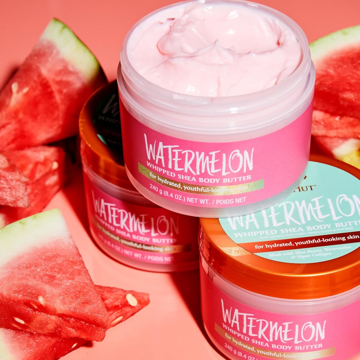 Tree Hut Watermelon Whipped Shea Body Butter - Lightweight, Hydrating 8.4oz Moisturizer for Nourishing Skin
