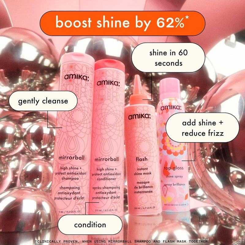 Amika Mirrorball High Shine Shampoo - Antioxidant Formula for Vibrant Hair