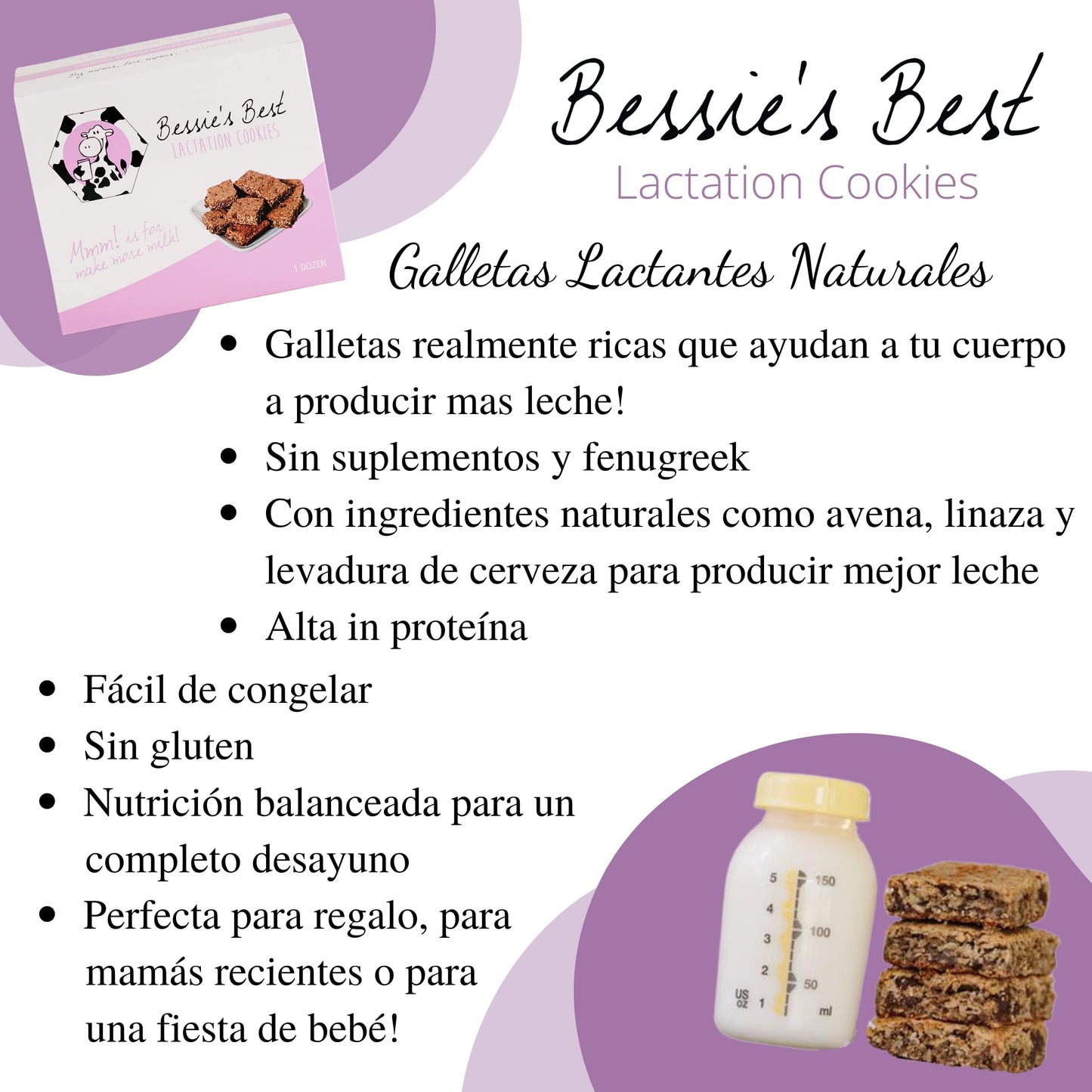 Bessie’s Best Lactation Cookies | Lactation Support | Oatmeal Peanut Butter Chocolate Chip | Increase Milk Supply | Breastmilk Boosting Cookies | Breastfeeding Snacks | 1 Dozen