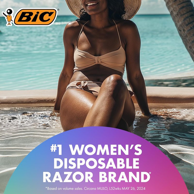 BIC Soleil 3 Disposable Women's Razors - 3-Blade with Moisture Strip & Lavender Scent | 4-Pack