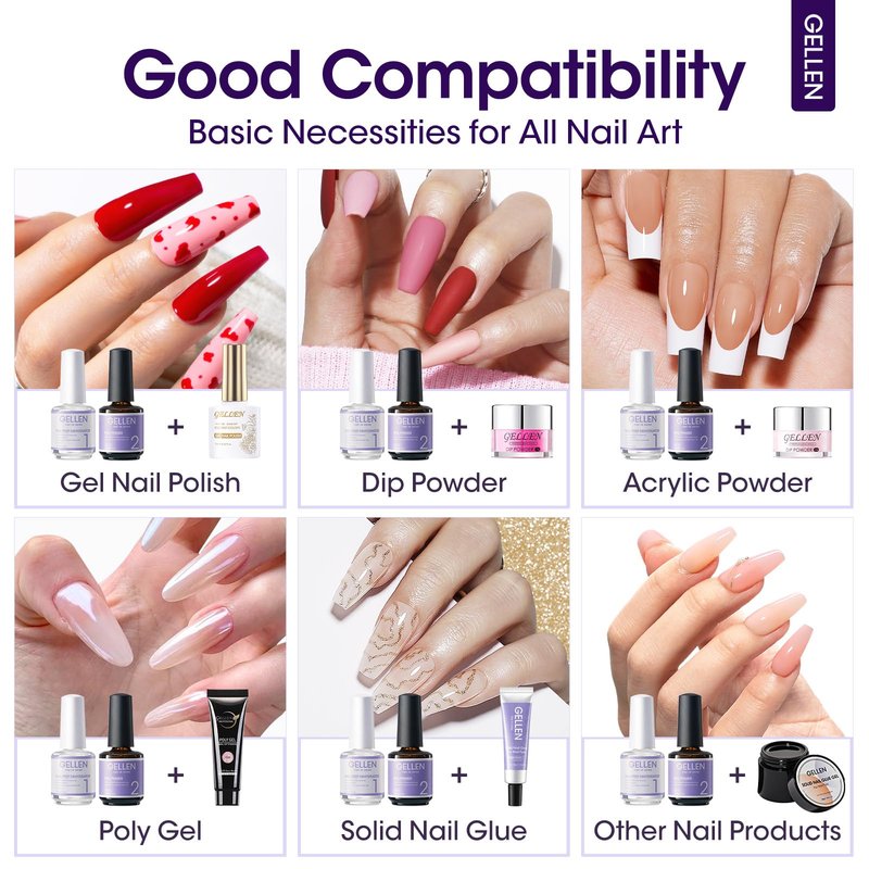 Gellen Nail Dehydrator and Primer Set, Hema-free Nail Prep Dehydrator & Acid-free Bond Primer for Long-lasting Adhesion Nails Lacquer Gel Polish Acrylic Powder Press-ons 3s Air Dry Nails Art Essential
