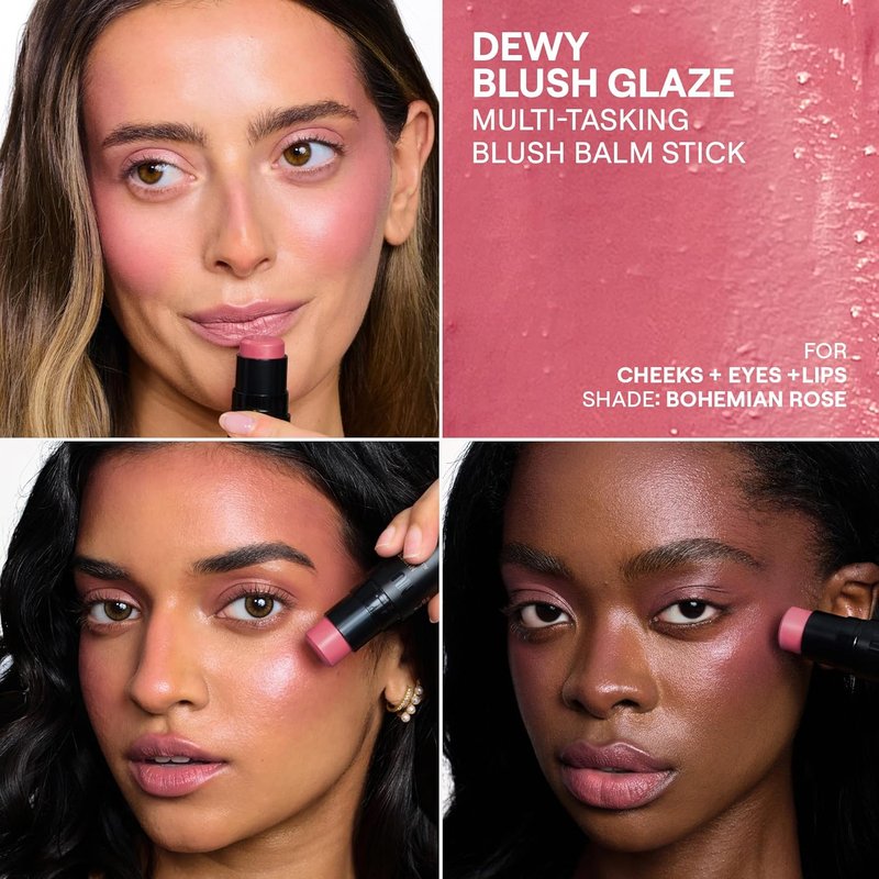Nudestix Nudies Bloom All Over Dewy Color - 3-in-1 Cream Blush Stick for Cheeks, Eyes & Lips | Sheer Glossy Finish, Vegan Makeup