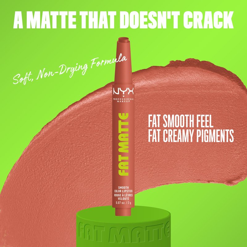 NYX PROFESSIONAL MAKEUP Fat Matte Lipstick, Pigmented, Smoothing, & Non-Drying Lip Crayon, Long Lasting Lip Makeup, Vegan & Cruelty Free - Cozy Whipped (Nude)