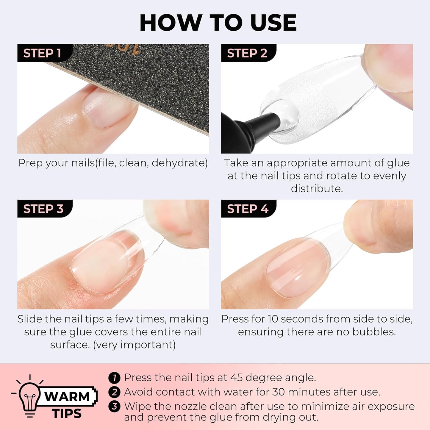 Super Strong Nail Glue for Press On Nails - Quick Drying, Long Lasting | 10g x 2 Pcs