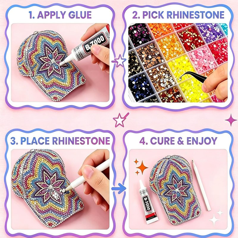 40 Color Resin Jelly Rhinestones for Bedazzling, 3mm Flatback Gems for Diamond Art, Bedazzler Kit with 3Pcs 10ml B7000 Jewelry Glue for Nail Art Crafting Book Makeup(36000Pcs)