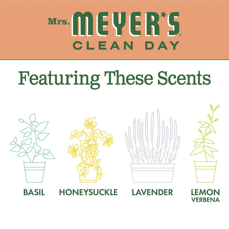 MRS. MEYER'S CLEAN DAY Hand Soap, Made with Essential Oils, Geranium, 12.5 Fl. Oz