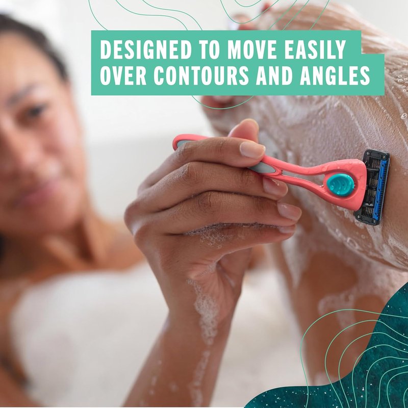 POPi Shave 5 Razor System - Eco-Friendly 5-Blade Cartridge Made from Recycled Ocean Plastic | Neptune Green