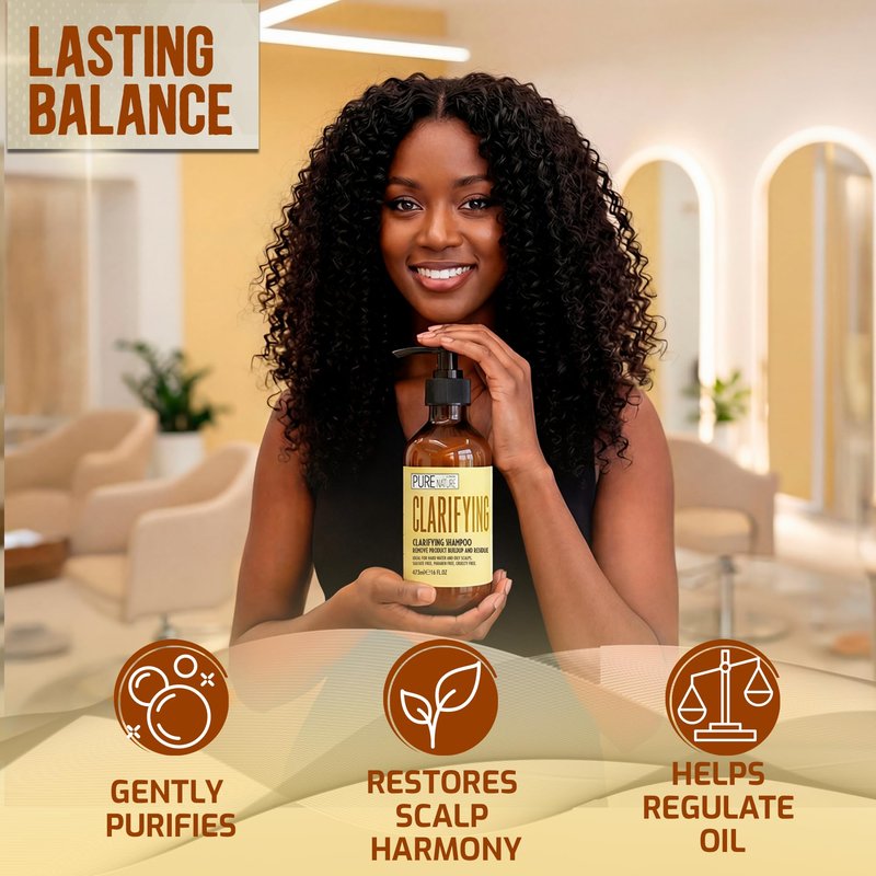 Clarifying Shampoo - Sulfate Free Deep Cleansing for Oily Scalp Treatment - Buildup and Excess Oil Remover - Salon Professional Paraben Free Formula - For Women and Men - Ideal for Swimmers - 16 Fl Oz