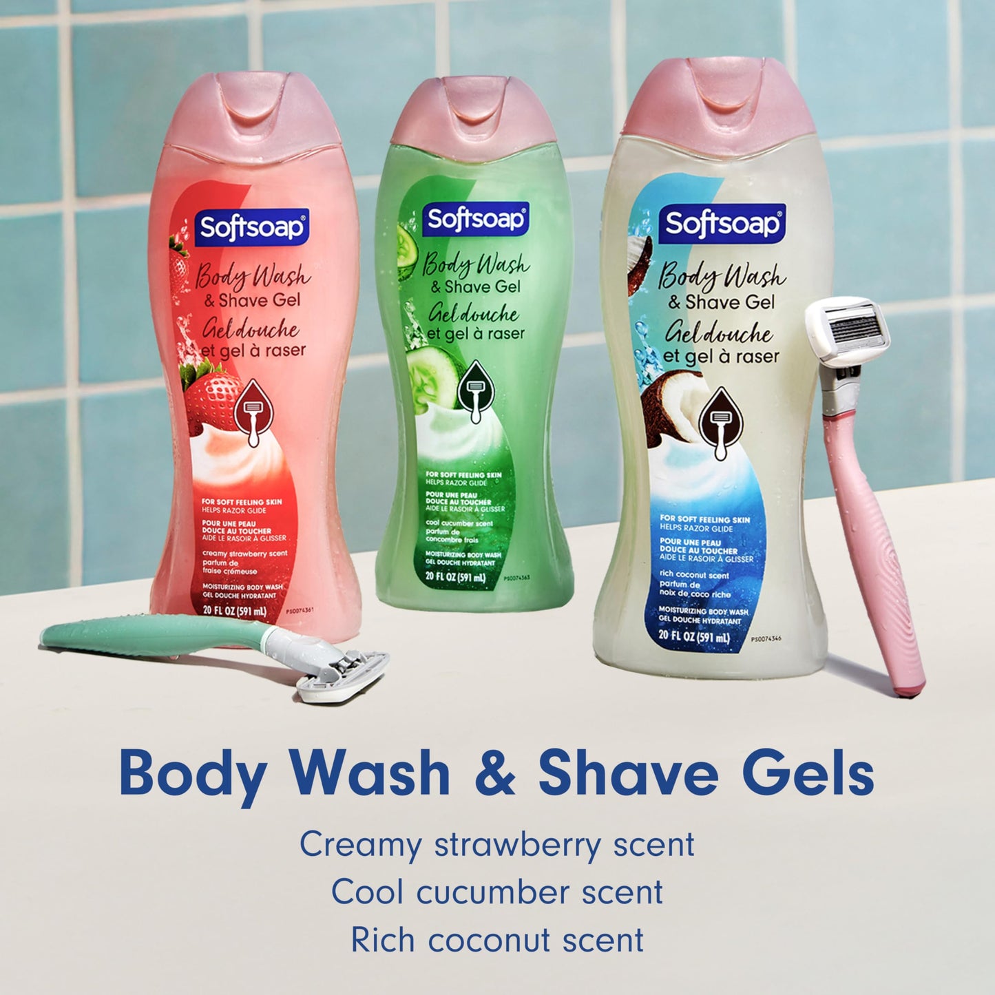 Softsoap Body Wash, Coconut Butter Scrub , Exfoliating Body Wash, 20 Ounce, 4 Pack