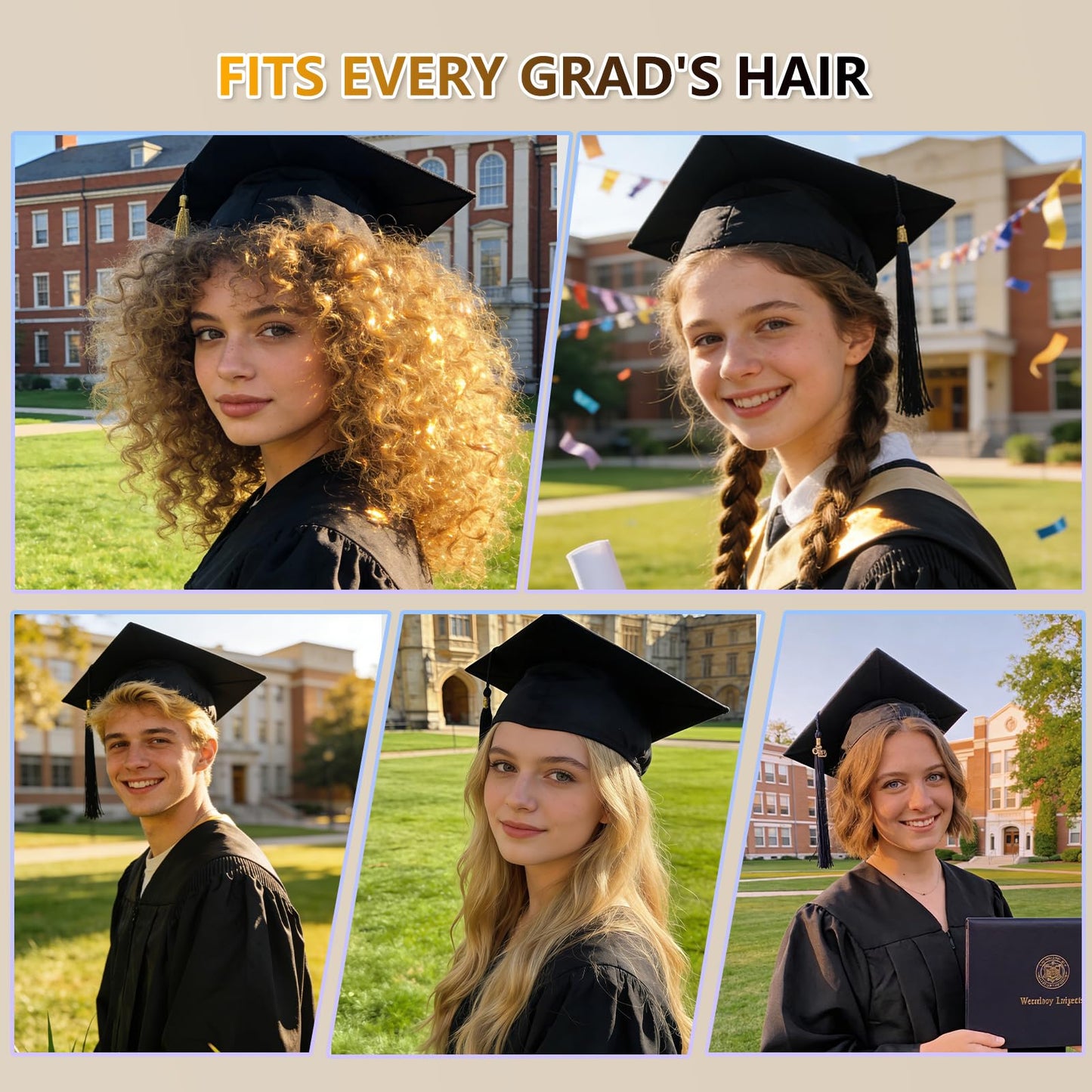 ZEYER Graduation Cap Headband for Women, Firm Anti-fall HairBand for Graduation Hat, Hat Accessories for Graduates, Students Ideal For Graduation Ceremonies