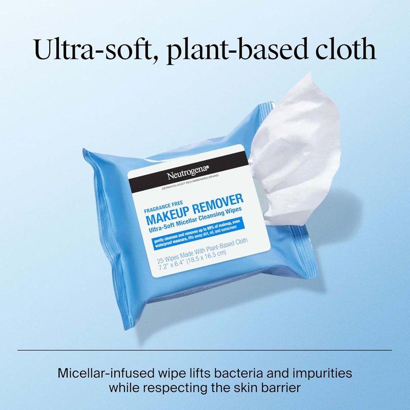 Neutrogena Makeup Remover Wipes - Fragrance-Free, Alcohol-Free Face Towelettes, 20 Ct (Pack of 12)