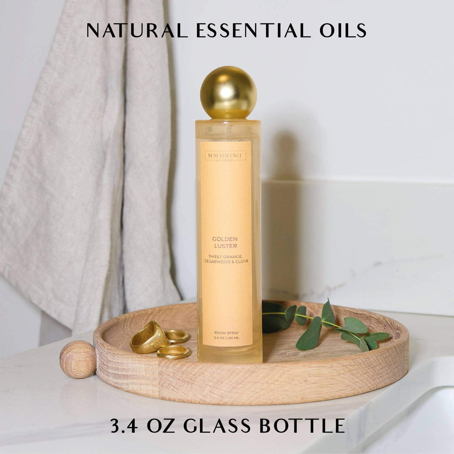 Orange, Cedarwood & Clove Room Spray | Benevolence LA Holiday Air Freshener & Fabric Spray | Scent for Home Fragrance, Gift Idea for Her, Home & Linen Freshener for Women