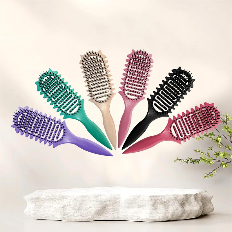 New Curly Hair Brush Ventilated Boar Bristle Hair Brush,Curl Defining Brush,For Curly Hair Wet,Curl Defining Brush For Women And Men(Off White)