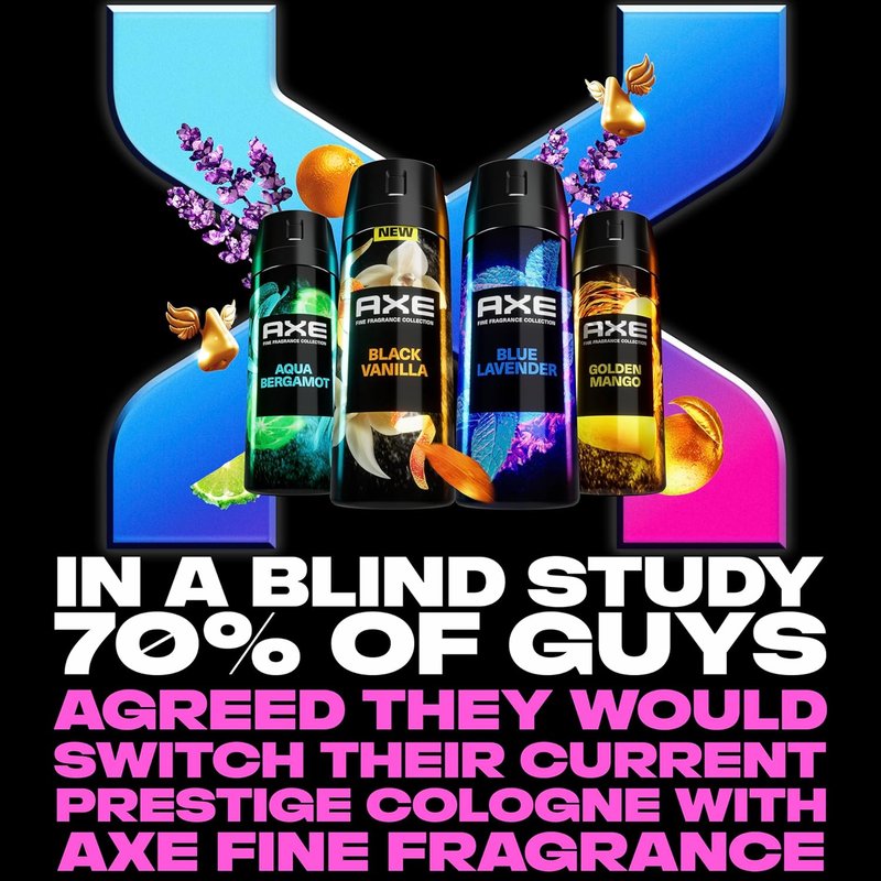 Axe Fine Fragrance Collection Deodorant Body Spray for Men - 4-Pack Variety with 72H Odor Protection | Aluminum-Free, 4 oz