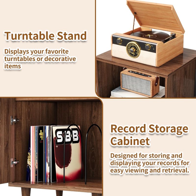 Guitar Stand with Vinyl Record Storage - Multi-Guitar Holder & Power Outlet | Ideal for Acoustic, Electric, Bass, Amp