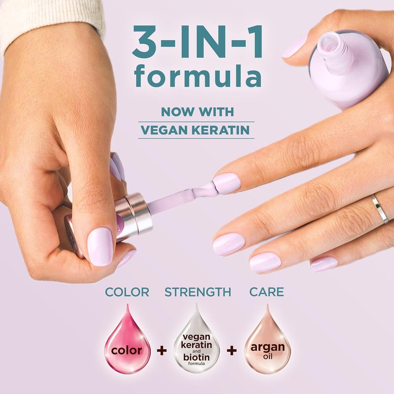 Sally Hansen Color Therapy Nail Polish - Biotin & Argan Oil Formula for Healthy Nails | Opaque Pink - Citrus Spritz 462