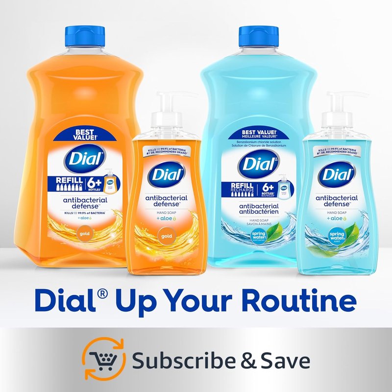 Dial Antibacterial Defense Liquid Hand Soap - Aloe Scent, Gentle Formula, 52 Fl Oz Refill (Pack of 3)