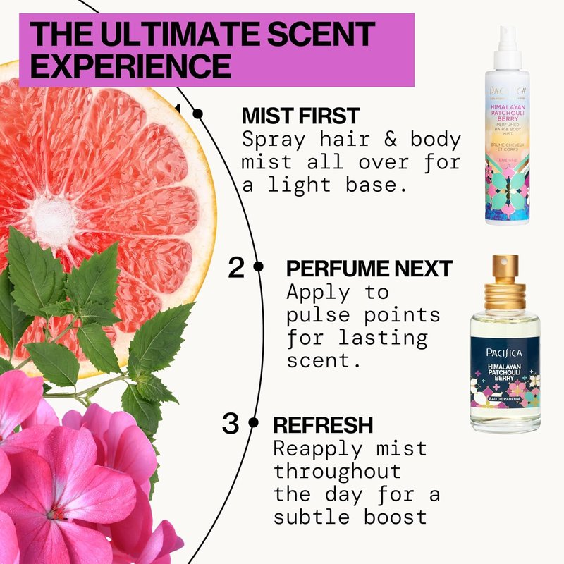 Pacifica Beauty Himalayan Patchouli Berry Spray Perfume - Natural Essential Oils, Vegan & Cruelty-Free, Grapefruit Notes