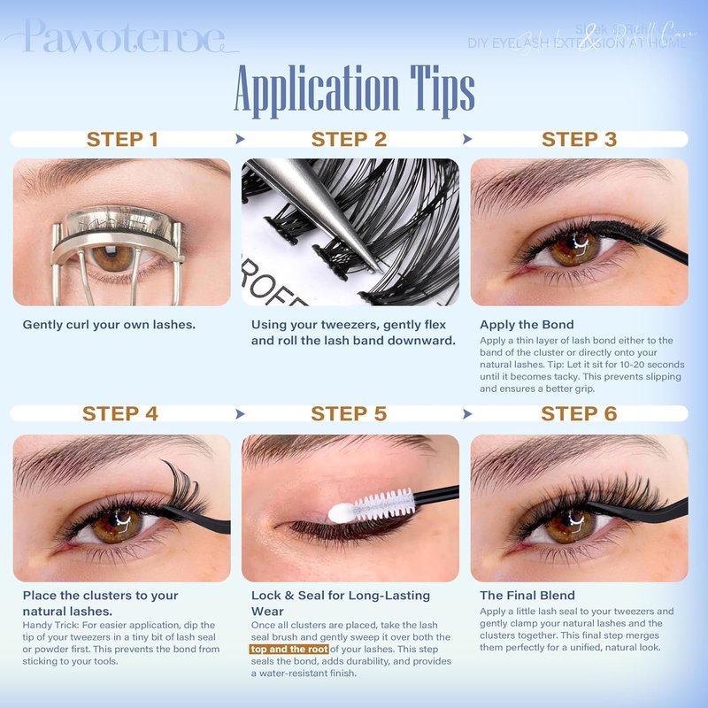 Pawotence Lash Clusters - 200pcs Individual Eyelash Extensions | 30D & 40D, 11-16mm for Self Application