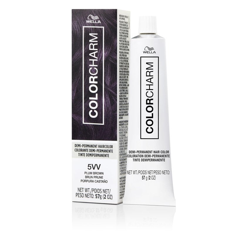 COLORCHARM Demi Permanent Hair Color 5VV Plum Brown Gloss, Refresh & Tone 2 Fl Oz