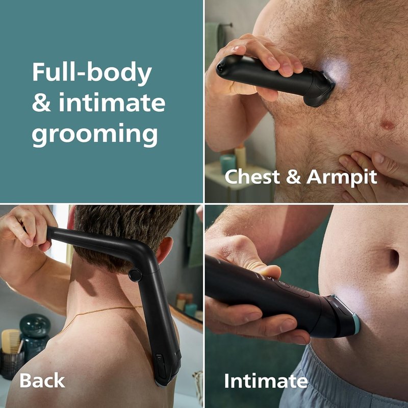 Philips Norelco Body Groomer - Waterproof Men's Full Body Trimmer with Travel Case & Flexing Head, BG7490/50