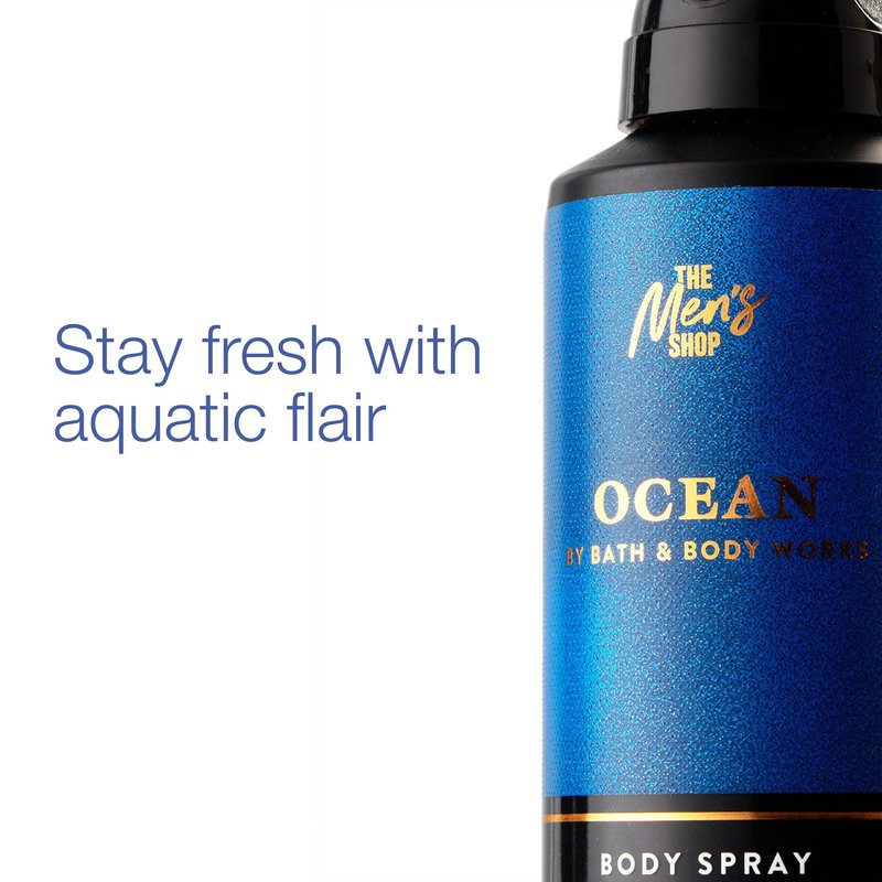 Bath & Body Works Body Spray for Men, Ocean Scent, Men’s Spray with Long-Lasting Personal Fragrance, Fresh Coastal Air & Cypress Scent, 3.7 oz - 1 Pack