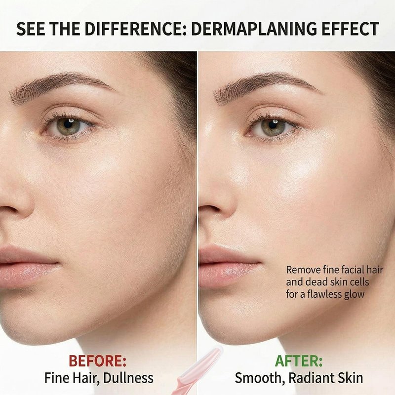 Dermaplaning Tool for Women, 40pcs Newbie Friendly Facial Hair Removal, Face Eyebrow Razors and Shaver with Protective Covers for Peach Fuzz Remover, Blush Pink, Stainless Steel
